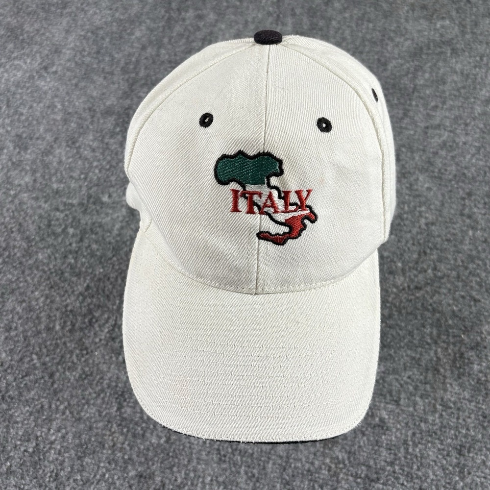 Italy Map Ball Cap Hat White Embroidered Italian Travel Souvenir Tourist Grunge